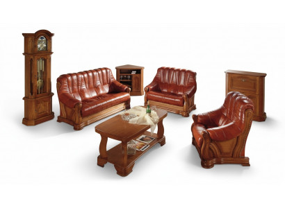 Antik Stil Lieder Sofa Couch Sofagarnitur 3+1+1 Sëtzer Lieder Italienesch Polster