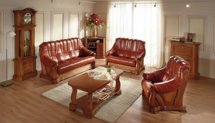 Komplett Lieder Sofa Set Liederkichen Luxus Wunnzëmmer Sofasen 3+2