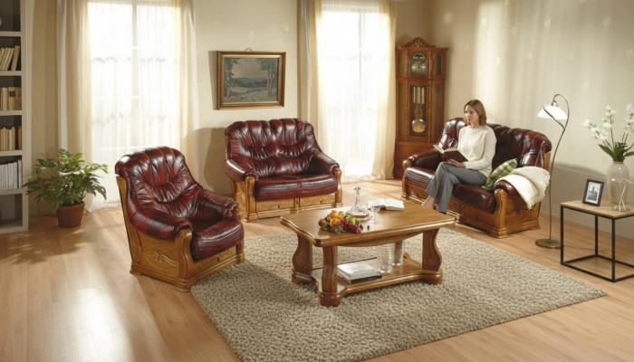 Canapé-Set 3+2+1 Sëtzer Klassesch Wunnlandschaft Couchen Sofas Polster