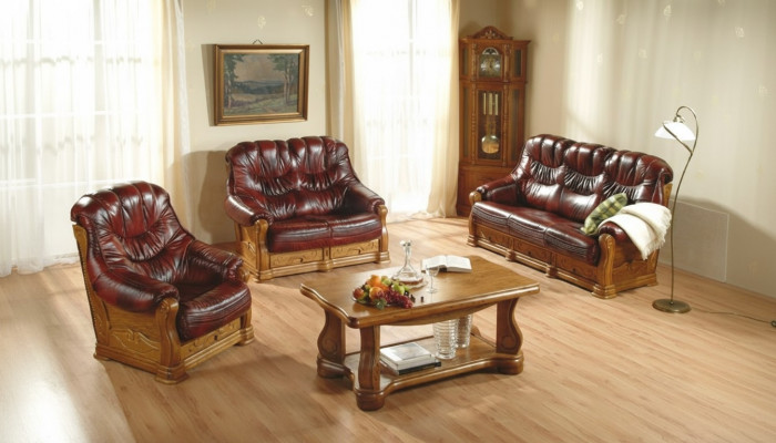 Canapé-Set 3+2+1 Sëtzer Klassesch Wunnlandschaft Couchen Sofas Polster