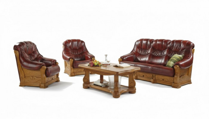 Canapé-Set 3+2+1 Sëtzer Klassesch Wunnlandschaft Couchen Sofas Polster