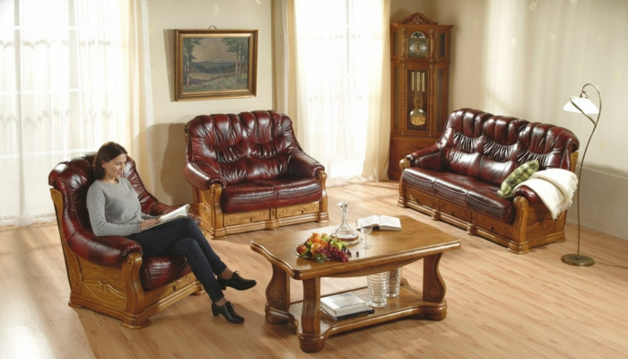 Sofagarnitur 3+1+1 Sëtzer Klassesch Wunnlandschaft Polstersofa Couches Nei