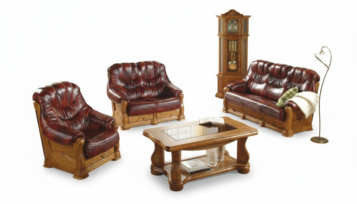 Klassesch Dräisëtzer Couch Couch Polster Sofa 3 Sëtz Ledercouch Dekoelementer Couchen