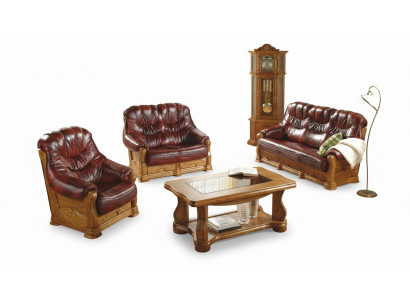 Klassesch Dräisëtzer Couch Couch Polster Sofa 3 Sëtz Ledercouch Dekoelementer Couchen