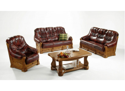 Zweesëtzer Couch Klassesch Ledersofa Sofas Polstersofa 2 Sëtzer Lieder