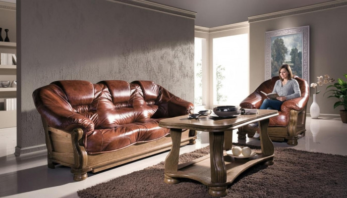 Klassesch Garnitur 3+2+1 Sëtzer Polstersofa Garnitur Couch Sofa 100% Lieder