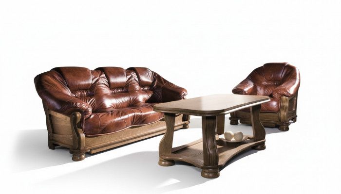 Klassesch Garnitur 3+2+1 Sëtzer Polstersofa Garnitur Couch Sofa 100% Lieder