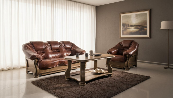 Canapé-Set 3+1 Sëtz Klassesch Garnituren Lieder Sofas Couchen Këssen
