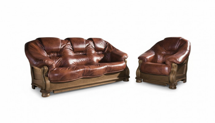 Canapé-Set 3+1 Sëtz Klassesch Garnituren Lieder Sofas Couchen Këssen