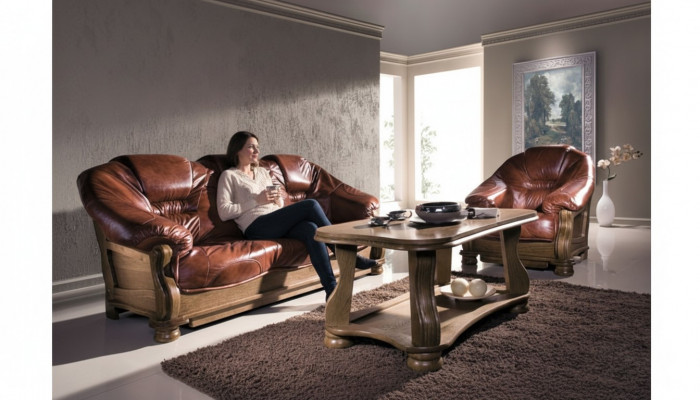Klassesch dräisëtzeger Couch-Sofaen gepolstert Sofa 3 Sëtzer Lieder Couchen