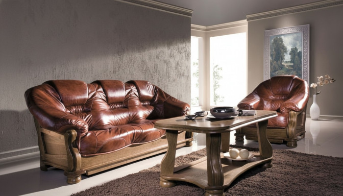 Klassesch dräisëtzeger Couch-Sofaen gepolstert Sofa 3 Sëtzer Lieder Couchen