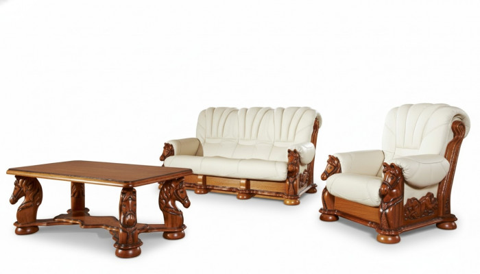 Antik Stil Lieder-Canapé Couche Sofagarnitur Polster 3+1 Sëtzer Italienesch Lieder