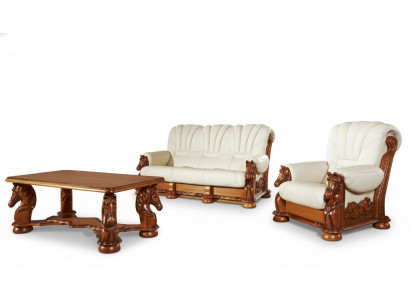 Antik Stil Lieder-Canapé Couche Sofagarnitur Polster 3+1 Sëtzer Italienesch Lieder