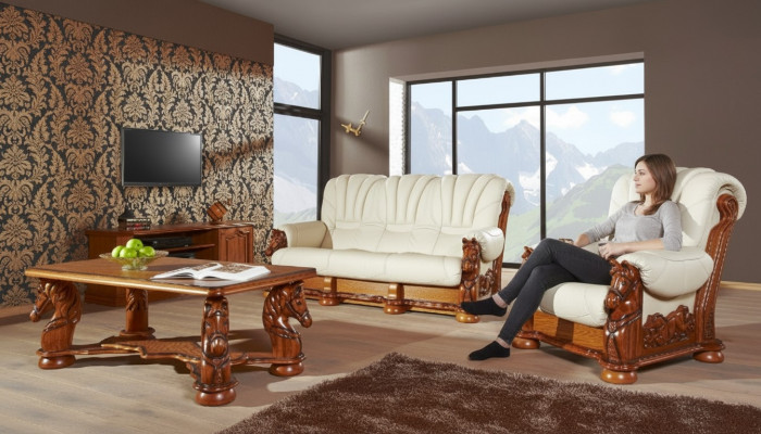 Klassesch Zweisëtzer Couchen Sofa Polstersofa 2-Sëtzer Lieder Deko Couchen