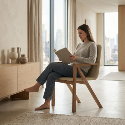 Design Stull Fauteuil Holz Stillen Eeschter Handaarbecht Lounge Club Fauteuil Lehn Stillen