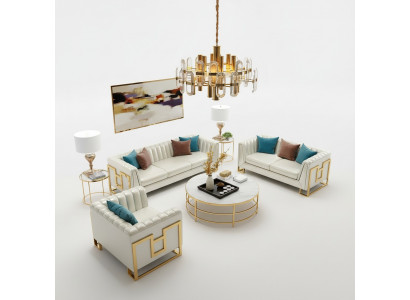 Garnitur Canapé Këssen Lieder Sofa Couchen Këssen Sëtz 2+1 Designer