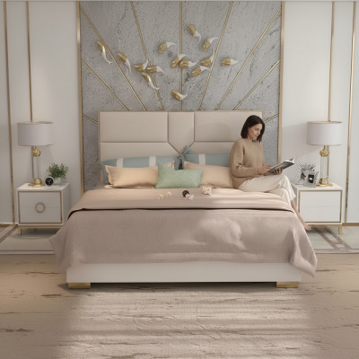 Bett Këssen Design Luxus Hotel Better Duebelbett 180x200cm Schlofzëmmer