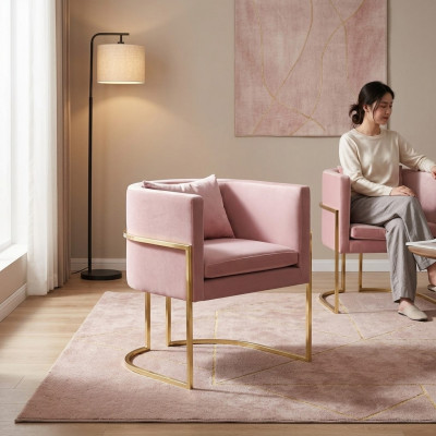 Fauteuil Metall Design Polster Lounge Club Stull Sëtz Relax Luxus Zëmmer Waard Nei