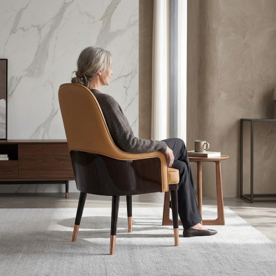 Stull 1x Iesszëmmer Polsterstull Fauteuil Télévisioun Lounge Club Lieder Textil Sëtz