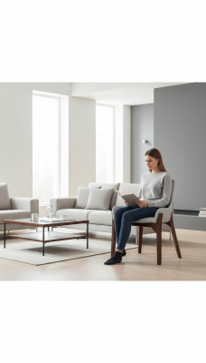 Design Lehnstühle Polster Iesszëmmer Sessel Club Kichen Lounge Wunn-Miwwel Still
