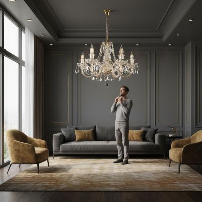 Kroun Krounluucht Lampe Cover Kristall Klassesch Beliichtung Luuchten