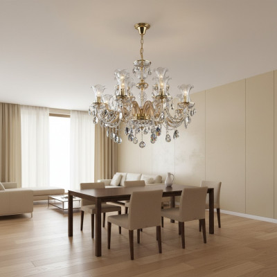 Klassesch Kronleuchter Plafongsliicht Lampe Bohemia Beliichtung Kristall Nei