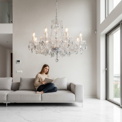 Kroun Käerzenstänner Lampa Luuchten Kristall Luuchten Beliichtung Luucht Ofdeckung Bohemia