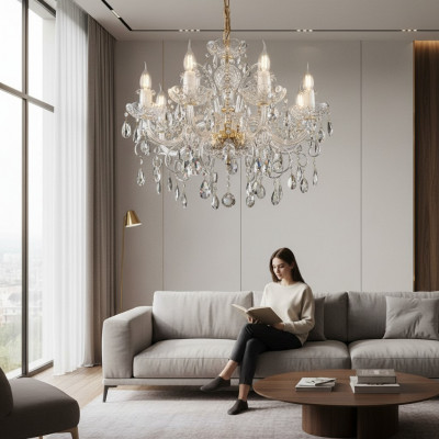 Edel Design Luucht Mat Kristallsteng Käerzenhirst Luuster Luuchten Plafongsliichter