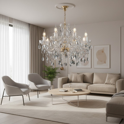 Edel Design Luucht Mat Kristallsteng Käerzenhirst Luuster Luuchten Plafongsliichter
