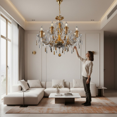 vergolde Plafongsliicht Luuchten Design Luster Luuchten Luster Kristall