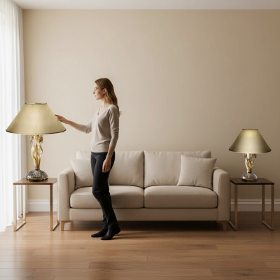 Dëschlampe antiken Stil Krounlüster Dëschtlampe Luucht Luuchten Kristallluuchten