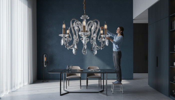 Kristallkronlecheren Hängeleucht Deckenleucht Bohemia vu Lampe