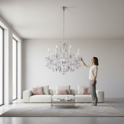 Kristall Lüster Hänksluucht Lampe Bohemia Plafongsliicht
