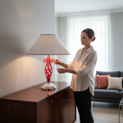 Dëschtlampe am antike Stil Lampe Leucht Kristall Dëscht Kronleuchter Luuchten
