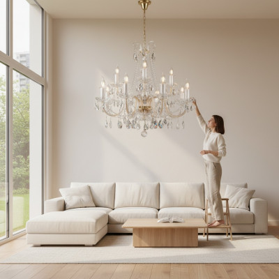 Lampe Hängeleuchte Luchter Lampe Plafong Luuchten Bohemia Kristall