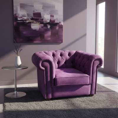 Chesterfield Fauteuil Canapé Polster 1-Sëtzer Samet Design Canapéë Sofas