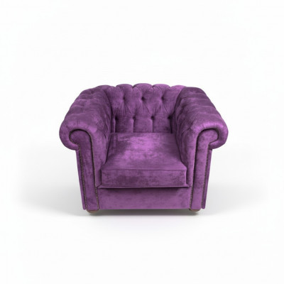 Chesterfield Fauteuil Canapé Polster 1-Sëtzer Samet Design Canapéë Sofas