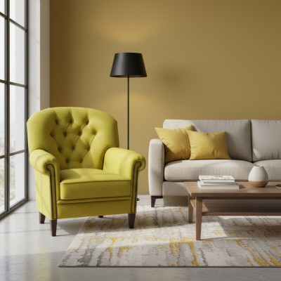 Iwwersessel Sëtz Fernseesstull Gepolstert Sofa 1-Sëtz Relax Chesterfield