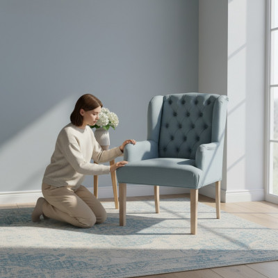 Grouss Chesterfield Fauteuil-Set Designer Still Luxus Sëtzmiwwel 4er Set