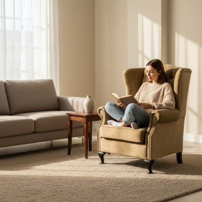 Ohrensessel Still Fernseh Stull Polstersofa Relax 1 Sëtz Chesterfield
