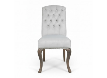 Grou Chesterfield x6 Lehnstull Designer Holzféiss Luxuriéist 6-er Set