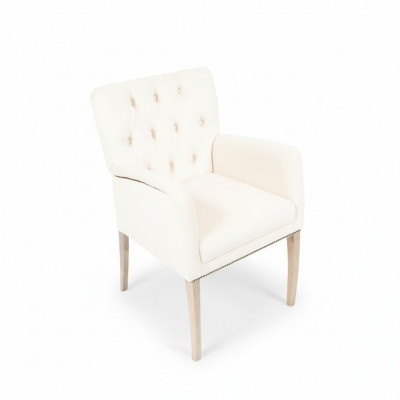 Wäiss Chesterfield Sëtz-Garnitur Iesszëmmer Grupp Stullen x4 Fauteuil Still