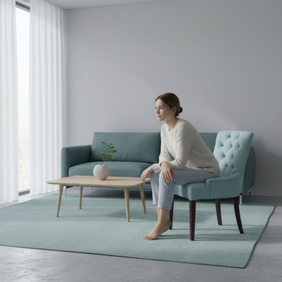 Klassesche Chesterfield bloe Stull Polstere Fauteuil Textil Liegestull