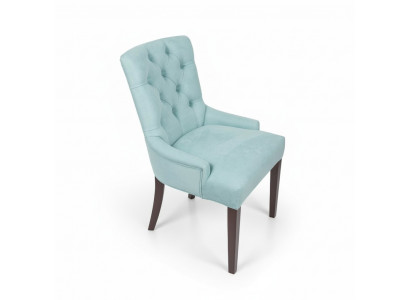 Klassesche Chesterfield bloe Stull Polstere Fauteuil Textil Liegestull