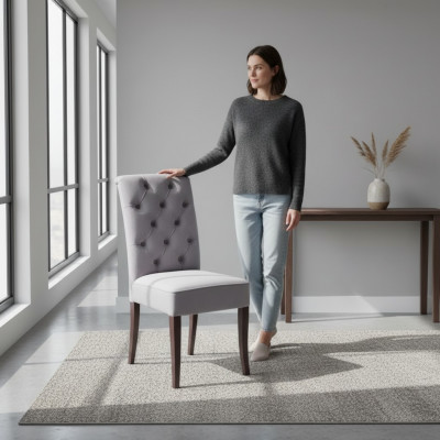 Exklusiven Groe Chesterfield Stull Luxuséisen Eensëtzer Designer Iesszëmmer Still