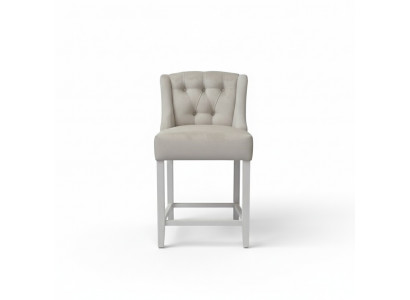 Hellgroue Chesterfield Barhocker Designer Sëtzstull Luxuséisen Einsëtzegen