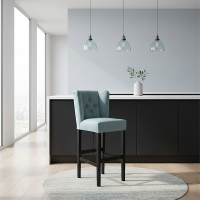 Blo Barhocker 2er-Set Stoffbarstillen Barhocker Tresenstull Chesterfield Stillen