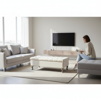Hocker Chaiselounge Fousshocker Bäistellhocker Sëtzbank Chesterfield