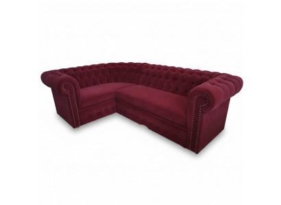 Eck-Couch Chesterfield Polstersofa Eck-Garnitur Samtpolstersëtz Eck-Sofas