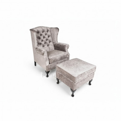 Hocker Beige Designer Luxus Hocker Polster Sëtz Textil Relax Niewestull Sofa